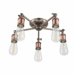 Deckenleuchte Endon Hal 5-flammig E27 LED dimmbar Kupfer Silber Stahl 76336 small 1
