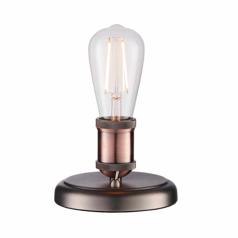 Stehleuchte Endon Hal 76355 Kupfer Silber Stahl E27 LED Industrie Loft