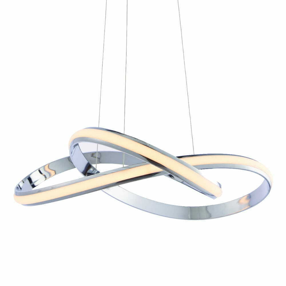 Pendelleuchte Endon Aria 76394 LED Chrom Weiß 66 cm dimmbar