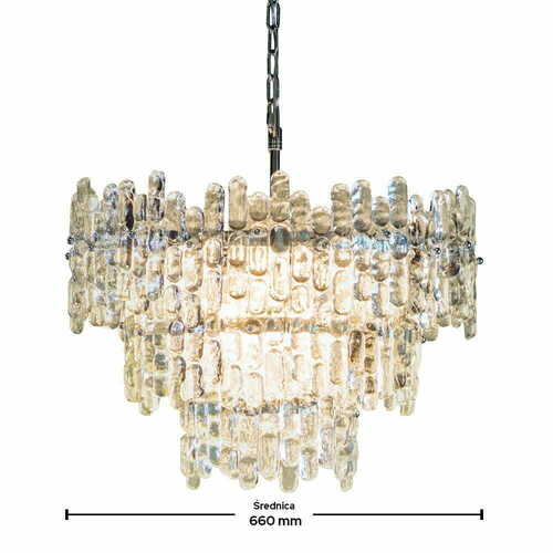 Prüfen Pendelleuchte Endon Maya transparent chrom 9-flammig Glas E14 66 cm