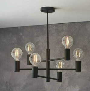 Deckenleuchte Endon Studio 76502 schwarz Stahl 6-flammig E27 dimmbar small 6