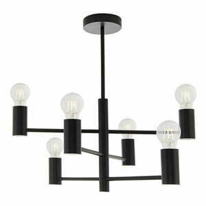 Deckenleuchte Endon Studio 76502 schwarz Stahl 6-flammig E27 dimmbar small 0