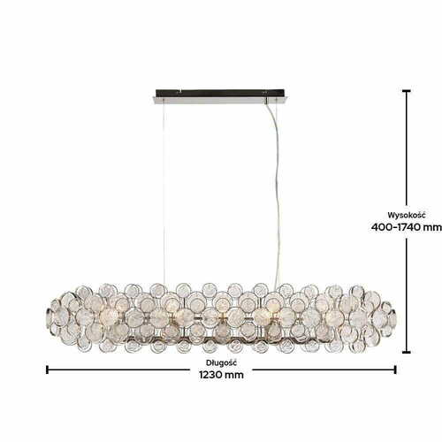 Prüfen Pendelleuchte Endon Marella 76507 8-flammig Glas Nickel Transparent