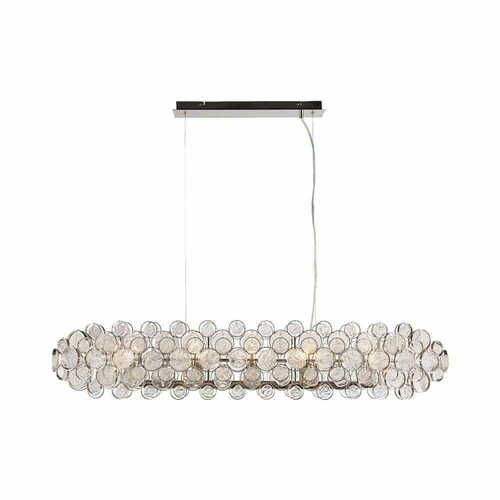 Prüfen Pendelleuchte Endon Marella 76507 8-flammig Glas Nickel Transparent