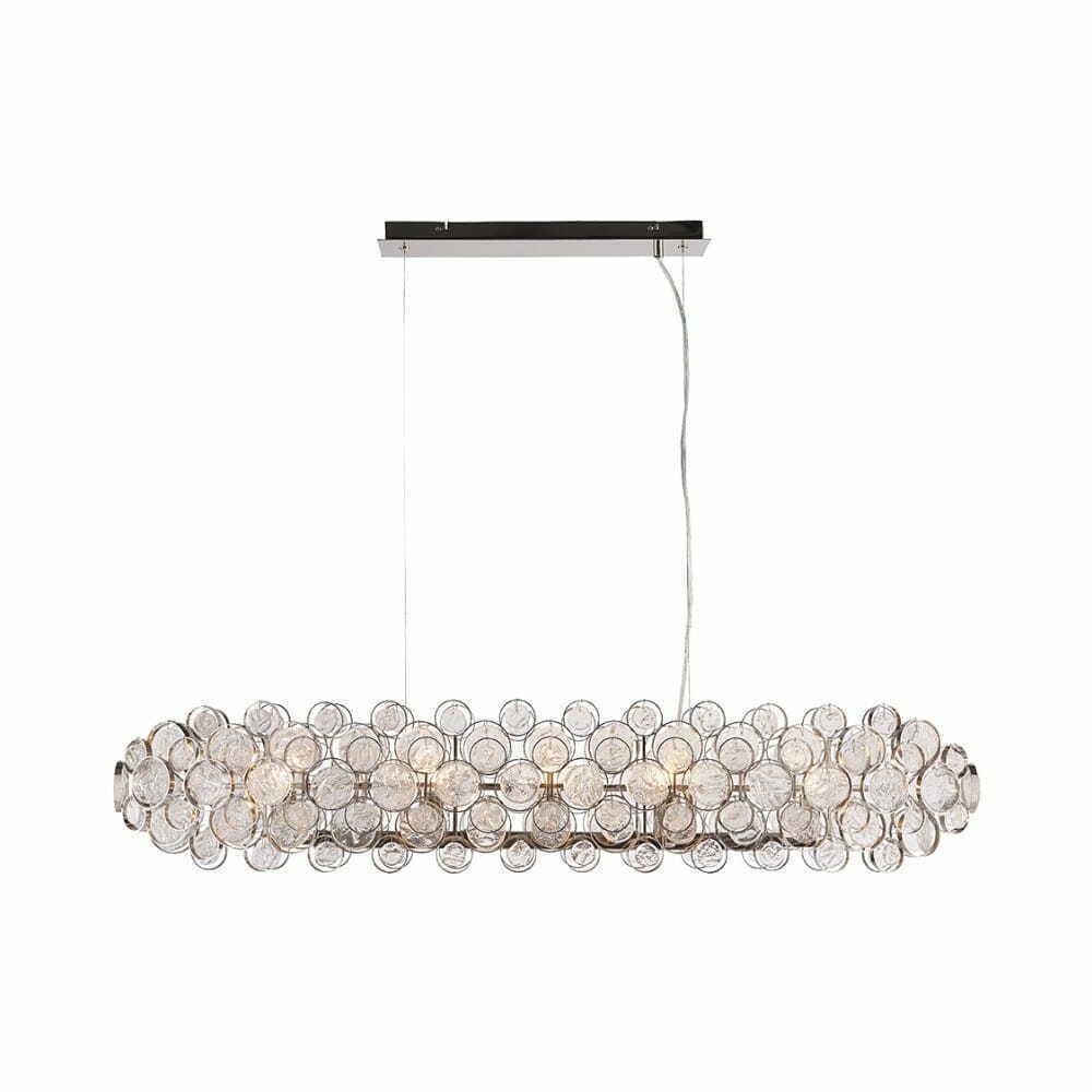 Pendellampa Endon Marella 76507 Transparent Nickel Glas 8-ljus