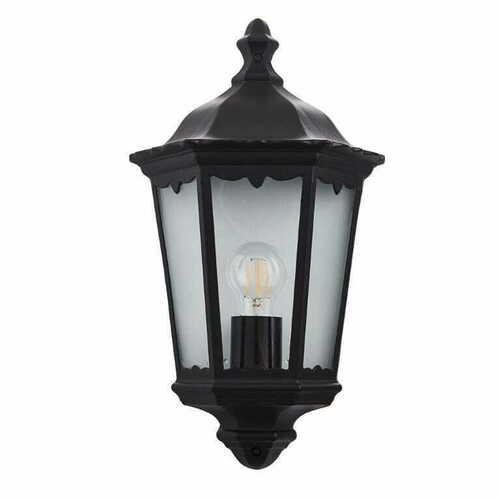 Prüfen Wandleuchte Endon Burford Schwarz Glas IP44 E27 76547