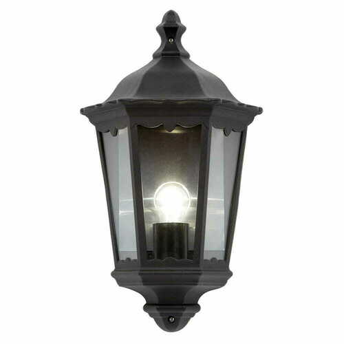 Prüfen Wandleuchte Endon Burford Schwarz Glas IP44 E27 76547