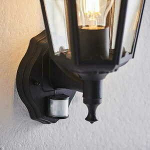 Außenwandleuchte Endon Burford Schwarz Aluminium Glas E27 IP44 76548 small 2
