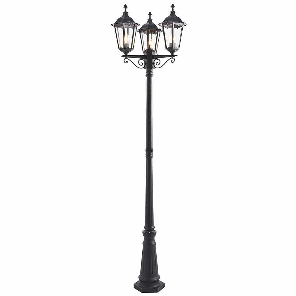 Kültéri pólusfény Endon Burford fekete alumínium 230 cm 3 lámpás IP44 76552