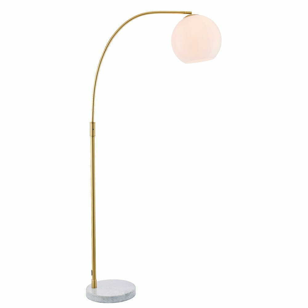 Endon Otto Grey Glass Steel Floor Lamp 76613