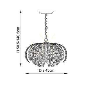 Endon Delphine Pendelleuchte 76678, Silber, 3×E14, Ø 45 cm small 11