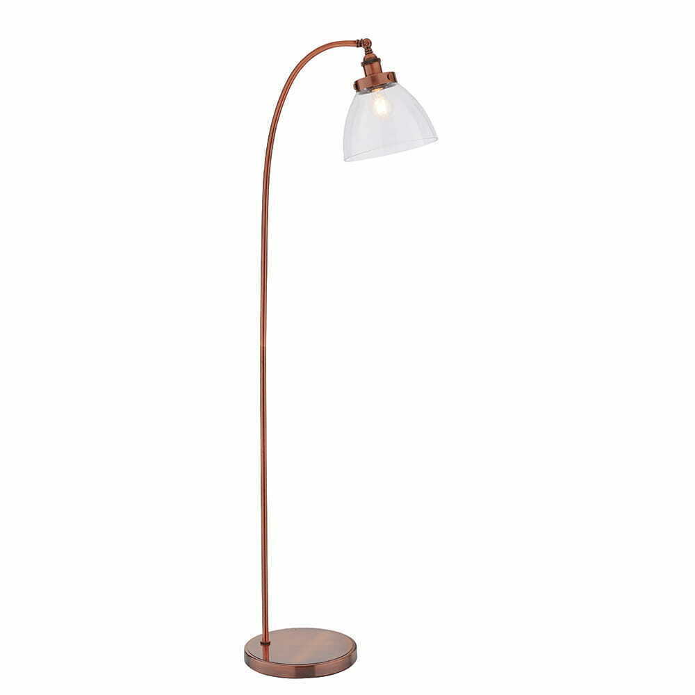 Endon Hansen Copper Glass Classic Floor Lamp 152cm 77862