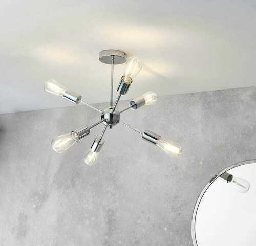 Prüfen Deckenleuchte Endon Rubens Chrom 6-flammig E27 LED dimmbar 41 cm 79469