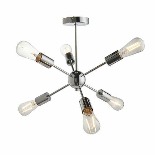 Prüfen Deckenleuchte Endon Rubens Chrom 6-flammig E27 LED dimmbar 41 cm 79469