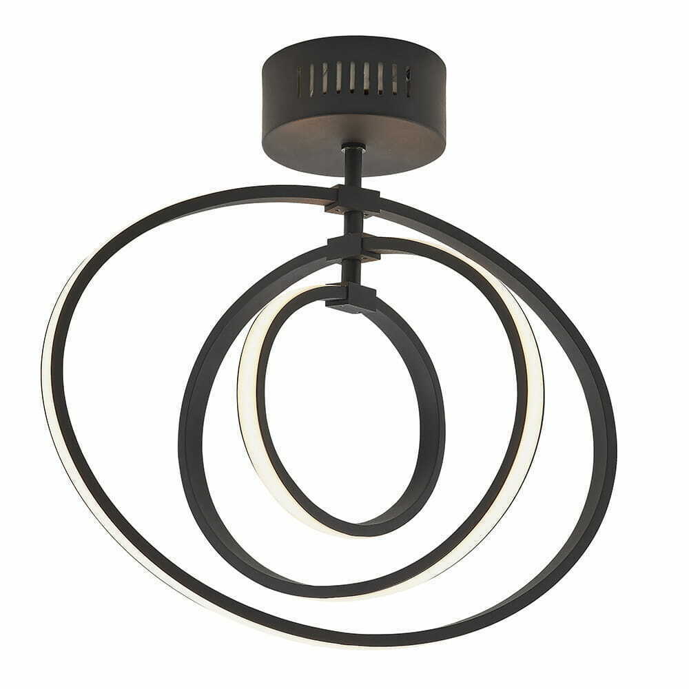 Lampă de plafon LED Endon Avali neagră 24W 3000K 2719lm 80682