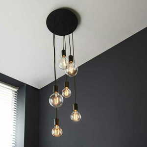 Pendelleuchte Endon Studio 6-flammig Schwarz Stahl E27 81535 small 5