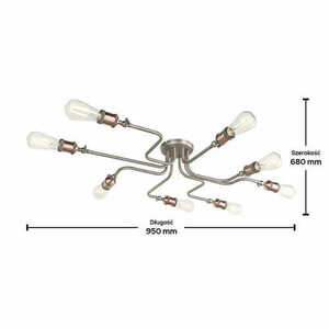 Deckenleuchte Endon Hal 8-flammig Silber Kupfer Stahl E27 81610 small 1