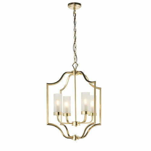 Prüfen Pendelleuchte Endon Edrea 4-flammig Messing Glas Gold transparent E14 81914