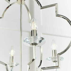Pendelleuchte Endon Garland 4-flammig Nickel Kristall E14 dimmbar 58 cm small 4