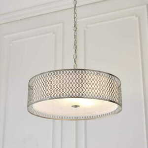 Pendelleuchte Endon Cordero 3-flammig Nickel/Weiß E27 Ø56 cm small 1