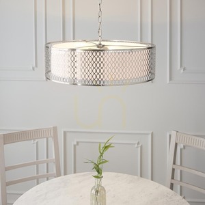 Pendelleuchte Endon Cordero 3-flammig Nickel/Weiß E27 Ø56 cm small 9