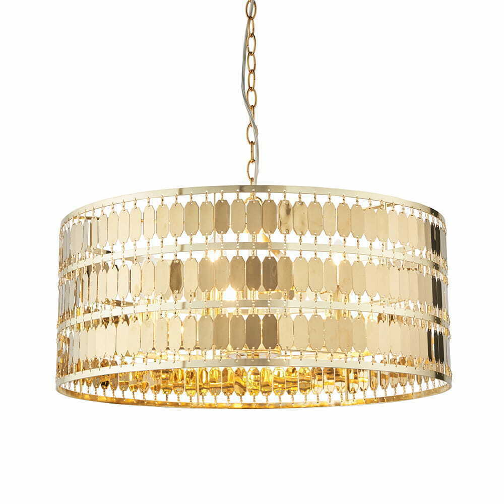 Endon Eldora Gold 5-Light Pendant Lamp 56 cm E14