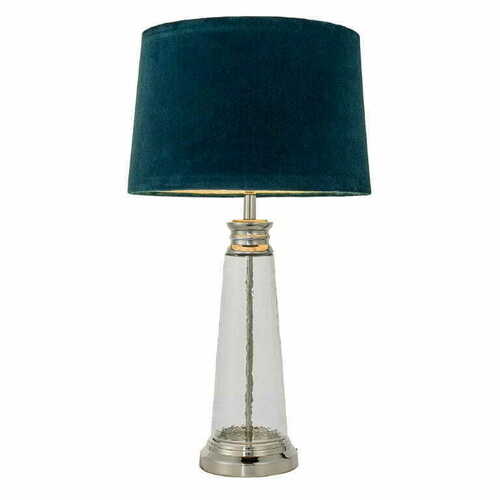 Prüfen Stehleuchte Endon Winslet 90545 Blau Silber Stoff Glas E27
