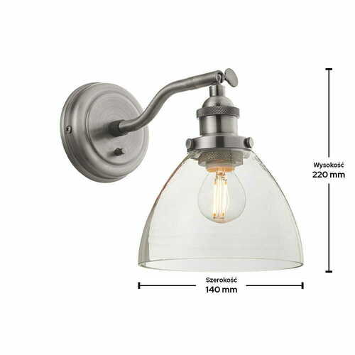 Prüfen Wandleuchte Endon Hansen Silber Glas E14 91739