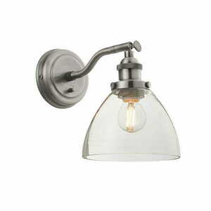 Wandleuchte HANSEN 91739 silber, Glasschirm, E14 40 W, schwenkbarer Kopf, Schalter an der Leuchte small 0
