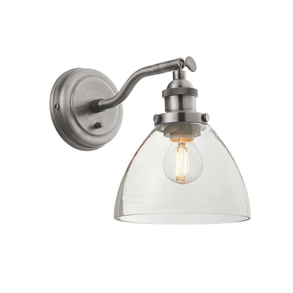 Fali lámpa Endon Hansen ezüst üveg E14 LED dimmelhető 91739