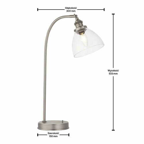 Prüfen Stehlampe Endon Hansen Silber Glas Stahl E14 53 cm 91740