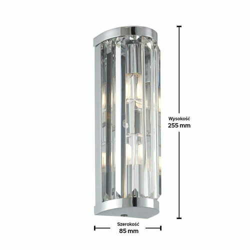 Prüfen Wandleuchte Endon Shimmer Chrom Kristall 2-flammig G9 IP44 91820