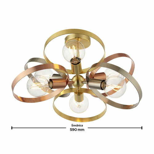 Prüfen Deckenleuchte Endon Hoop 6-flammig Messing E27 59 cm 91935