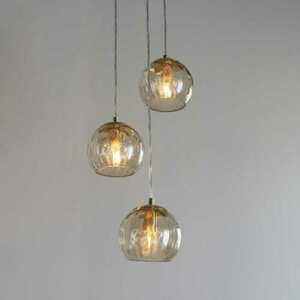 Pendelleuchte Endon Dimple 3-flammig Messing Glas Champagnerglanz 91971 small 2