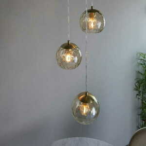 Pendelleuchte Endon Dimple 3-flammig Messing Glas Champagnerglanz 91971 small 3