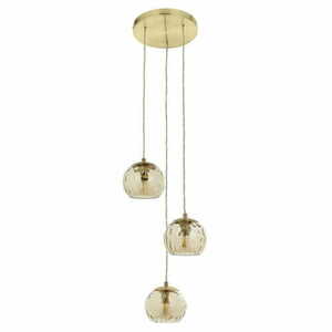 Pendelleuchte Endon Dimple 3-flammig Messing Glas Champagnerglanz 91971 small 5