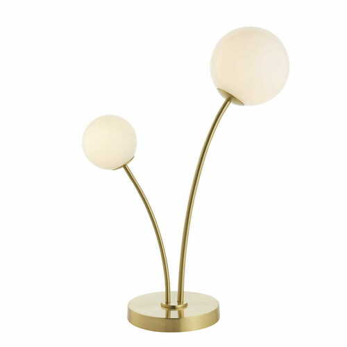 Prüfen Stehlampe Endon Bloom Weiß Stahl Glas 2-flammig 92218