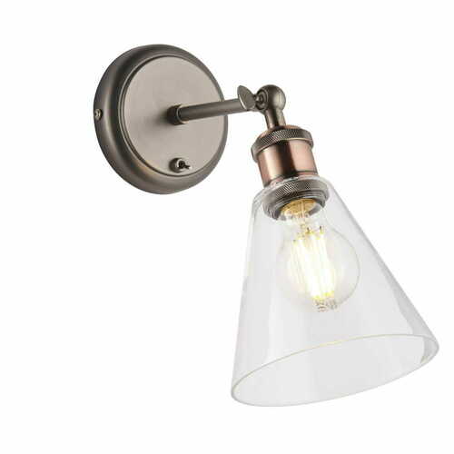 Prüfen Endon Hal Wandleuchte Messing Transparent E27 dimmbar 92874