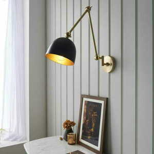 Wandleuchte Endon Lehal Messing Schwarz E27 Dimmbar 93142 small 2