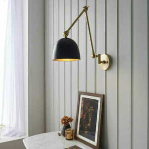 Wandleuchte Endon Lehal Messing Schwarz E27 Dimmbar 93142 small 4