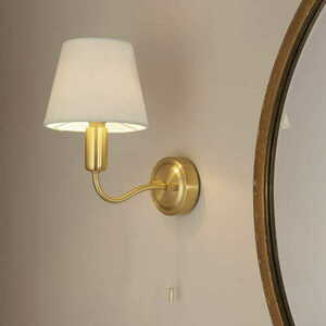 Wandleuchte Endon Conway Messing Beige Stoff IP44 G9 93852 small 1
