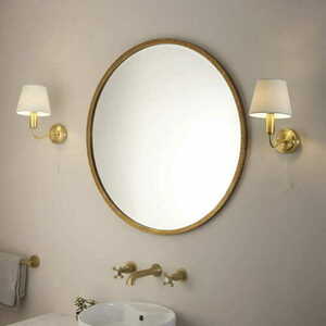 Wandleuchte Endon Conway Messing Beige Stoff IP44 G9 93852 small 2