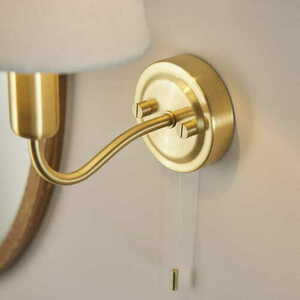 Wandleuchte Endon Conway Messing Beige Stoff IP44 G9 93852 small 4