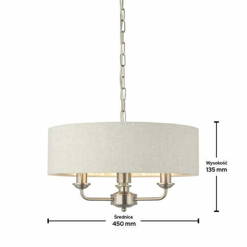 Prüfen Pendelleuchte Endon Highclere 3-flammig Beige Stoff E14 45 cm 94361