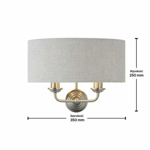 Prüfen Wandleuchte Endon Highclere 94403 beige Stoff E14 dimmbar 2-flammig