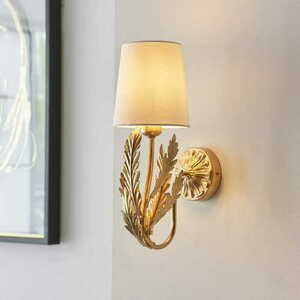 Wandleuchte Endon Delphine Gold Beige Stoff E14 LED dimmbar 95040 small 1