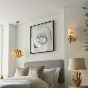 Wandleuchte Endon Delphine Gold Beige Stoff E14 LED dimmbar 95040 small 2
