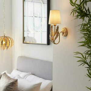 Wandleuchte Endon Delphine Gold Beige Stoff E14 LED dimmbar 95040 small 3