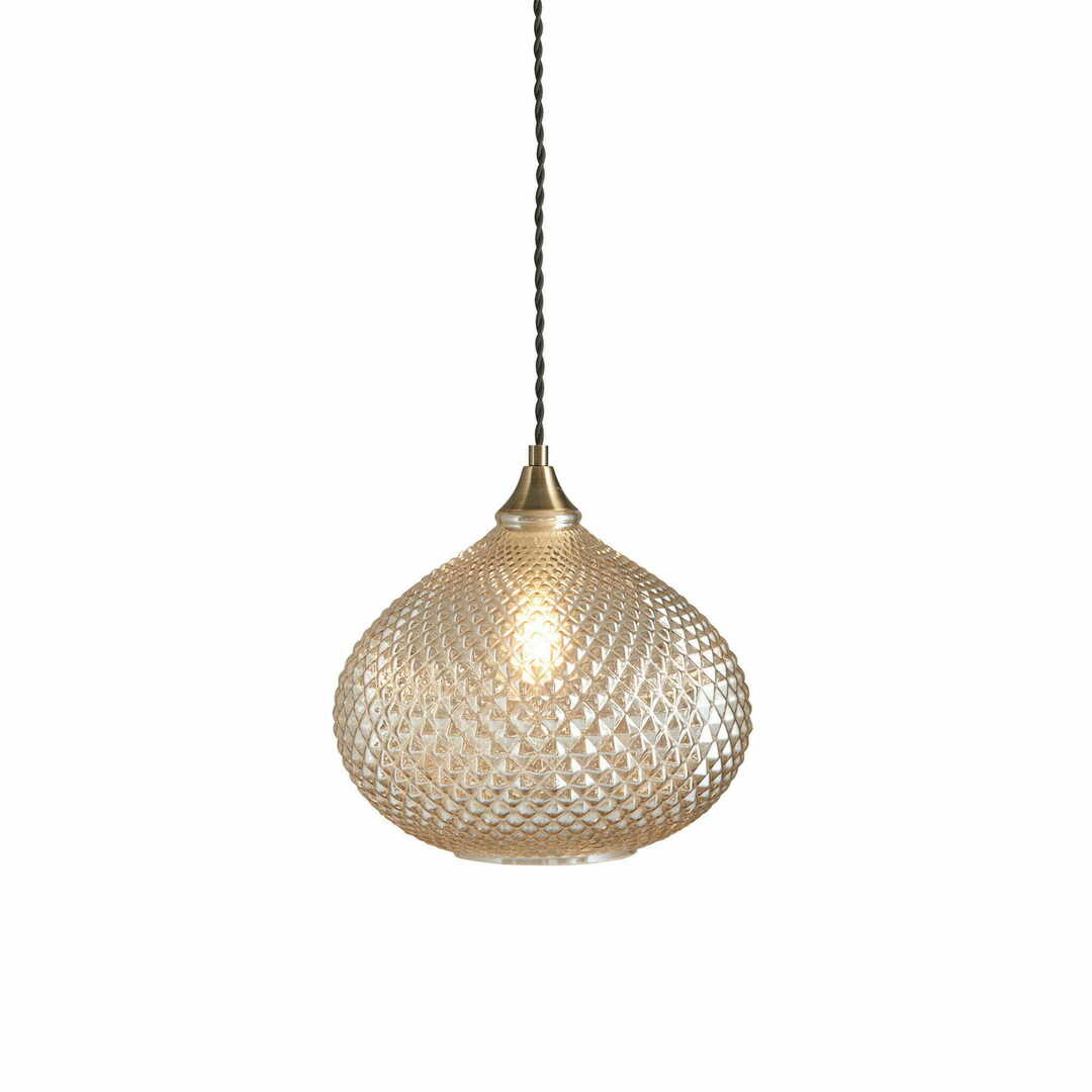 Prívesné svietidlo Endon Livia 95480 mosadzné sklo E27 LED