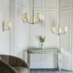 Pendelleuchte Endon Ortona 5-flammig Nickel Weiß E14 Ø72 cm small 2